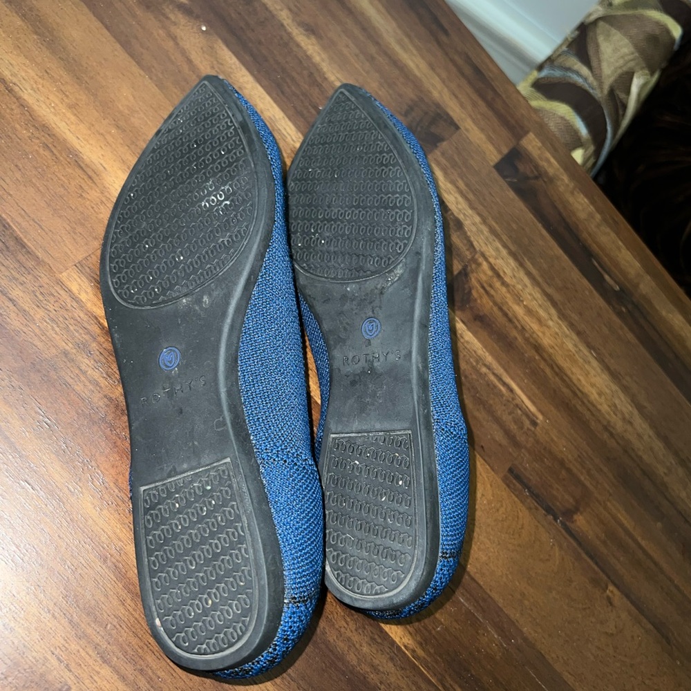 Rothy's The Point Flats Teal Python Blue - image 8